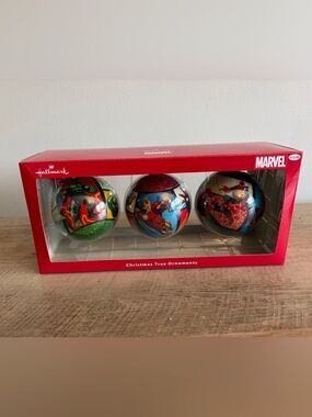 Hallmark Marvel Avengers Spider Man Iron Man Hulk Christmas Ornament Balls~2013